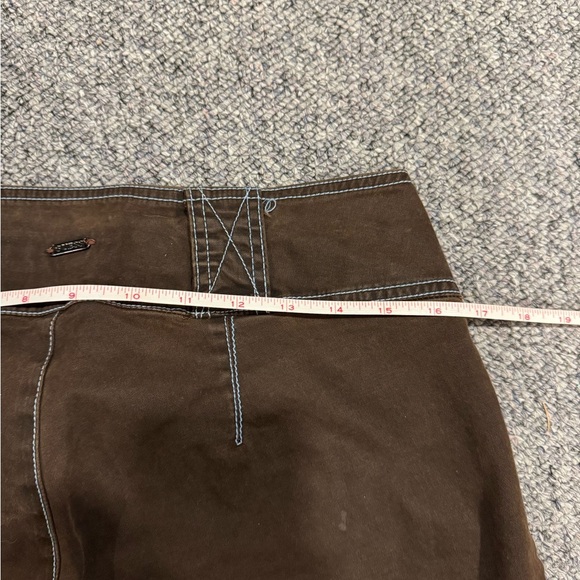 Guess Brown Flared Pants with Blue Stitching - Picture 5 of 7